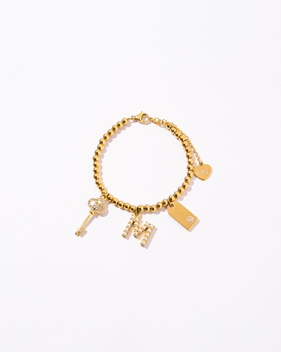 Pearl Initial Charm