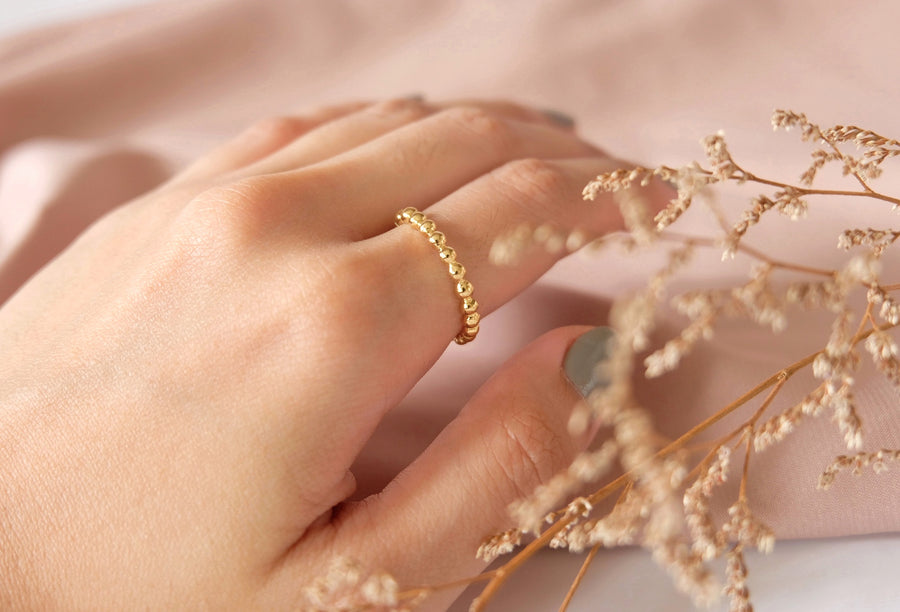 14 Karat Half Bubble Ring