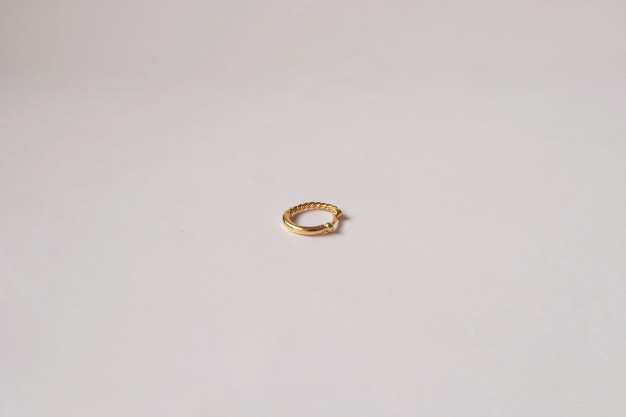 14 Karat Reversible Plain/Twisted Hoops (per piece)