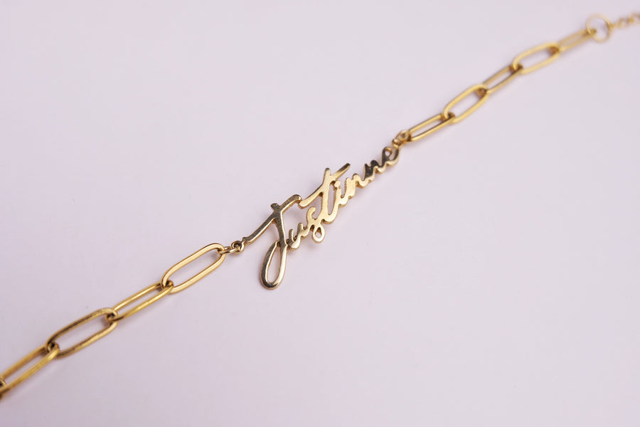 Paperclip Name Bracelet