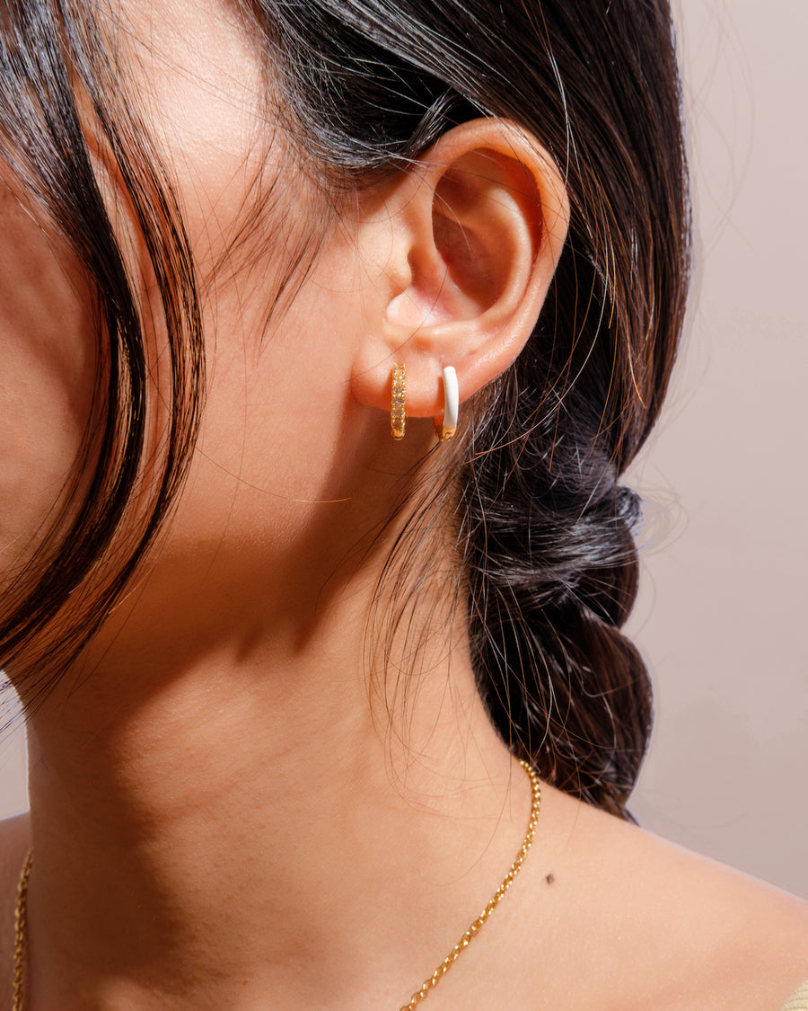 Silly Reversible Hoops (Morganite Pink Stone)