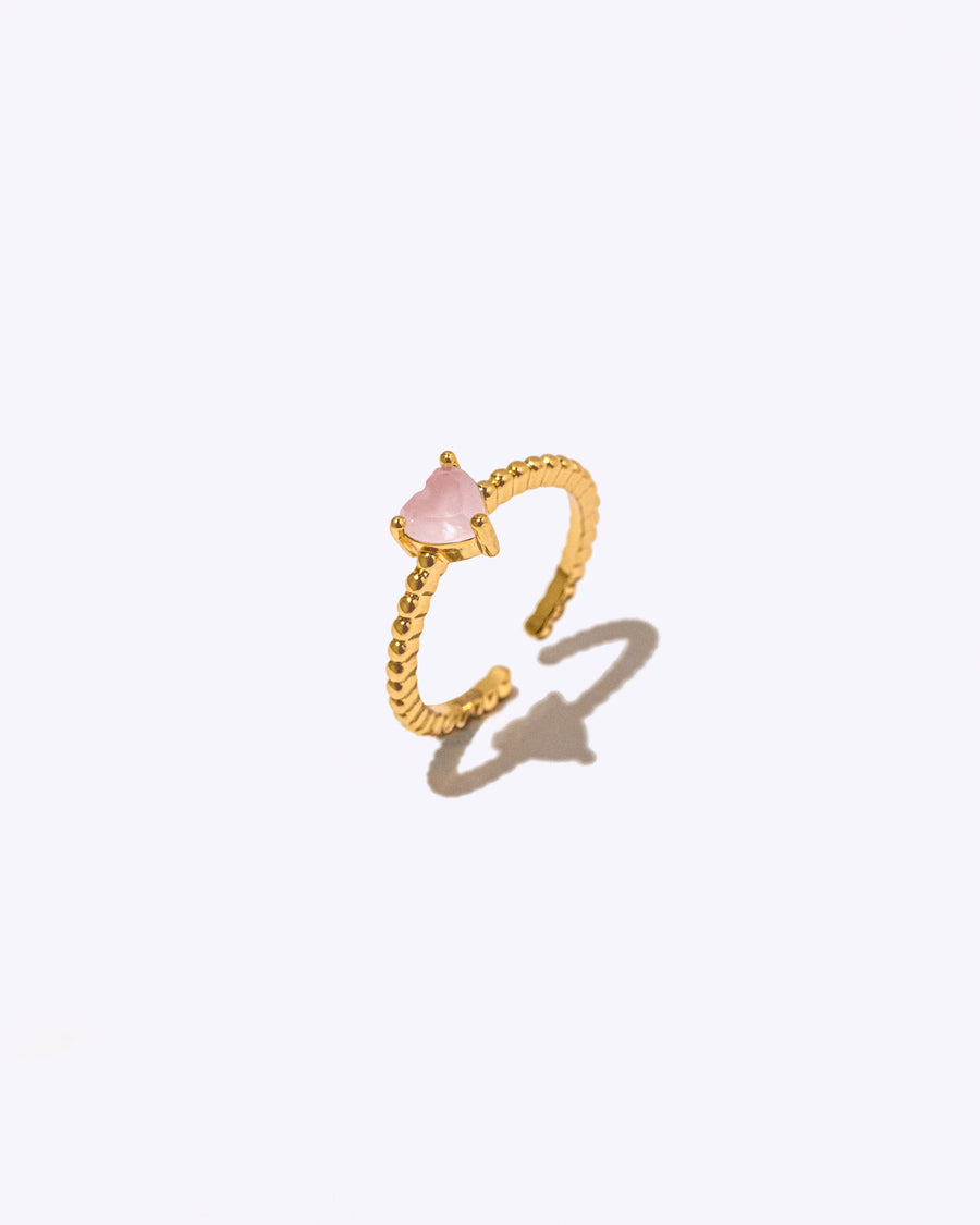 Kirby Heart Ring in Milky Pink