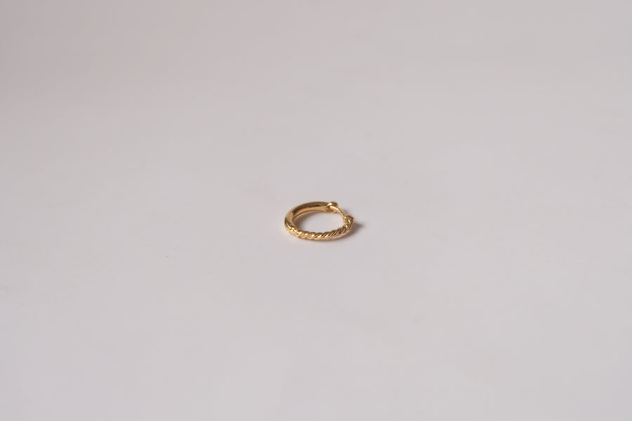 14 Karat Reversible Plain/Twisted Hoops (per piece)