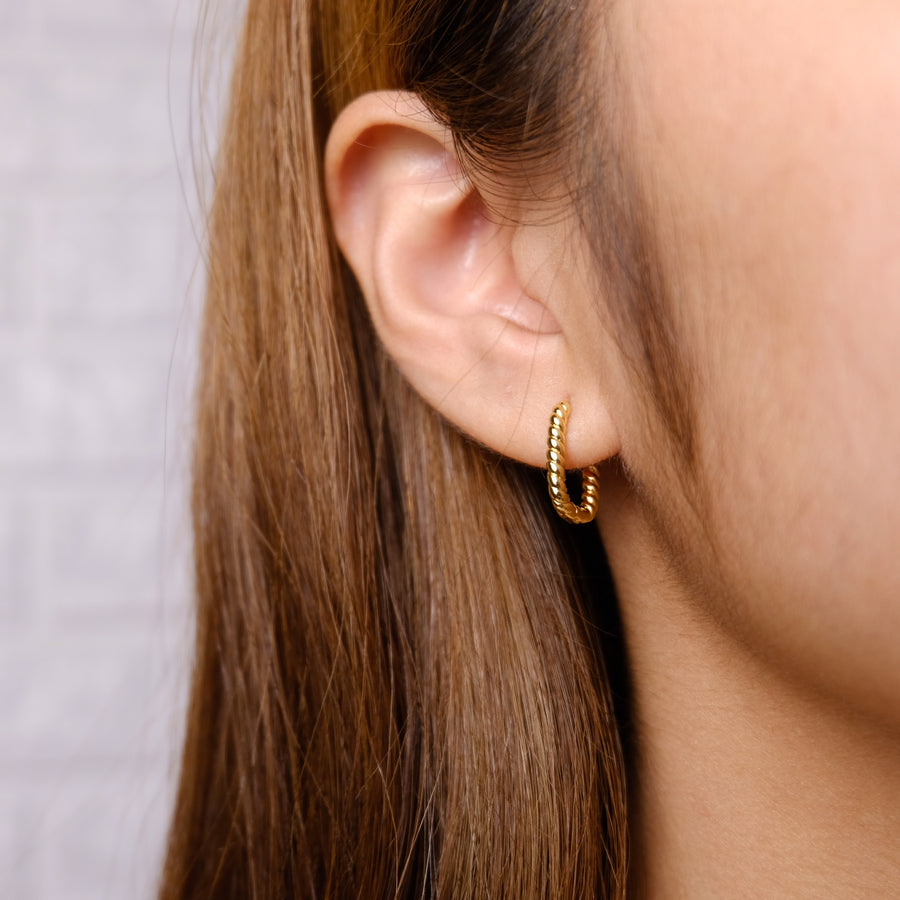 Pippa Oval Twisted Hoops