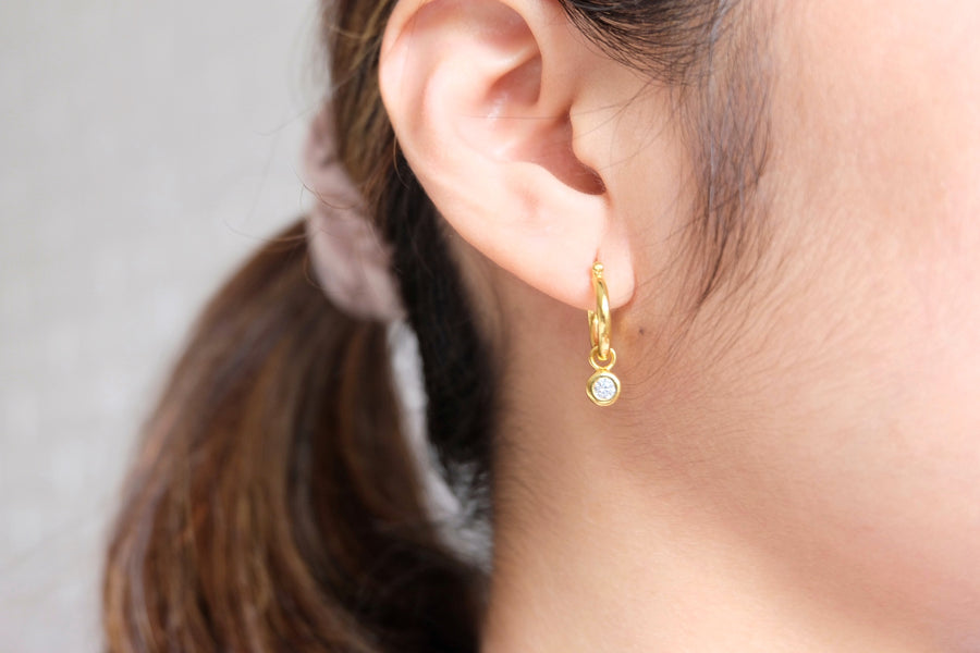 0.10 Natural Diamond Dangling Earrings