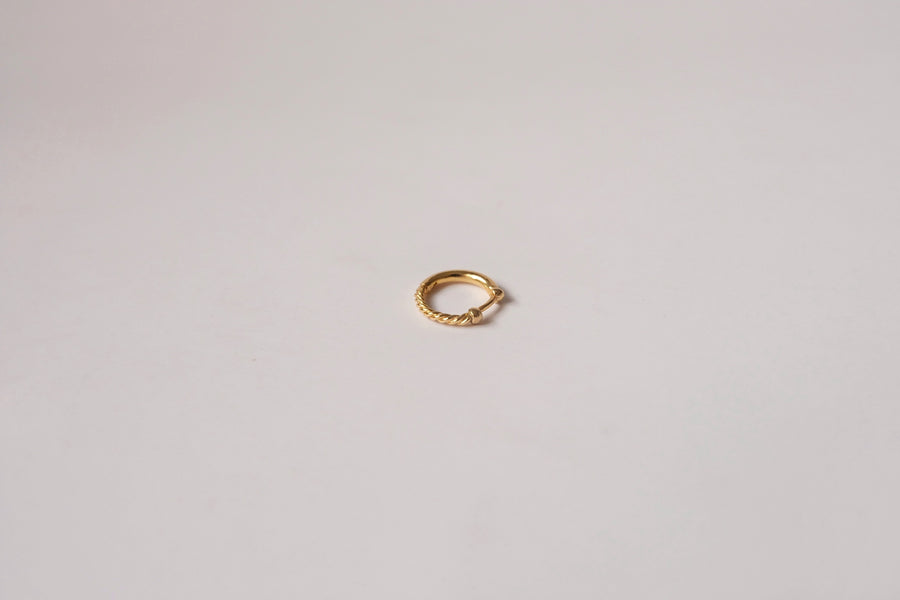 14 Karat Reversible Plain/Twisted Hoops (per piece)