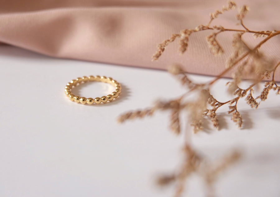 14 Karat Half Bubble Ring