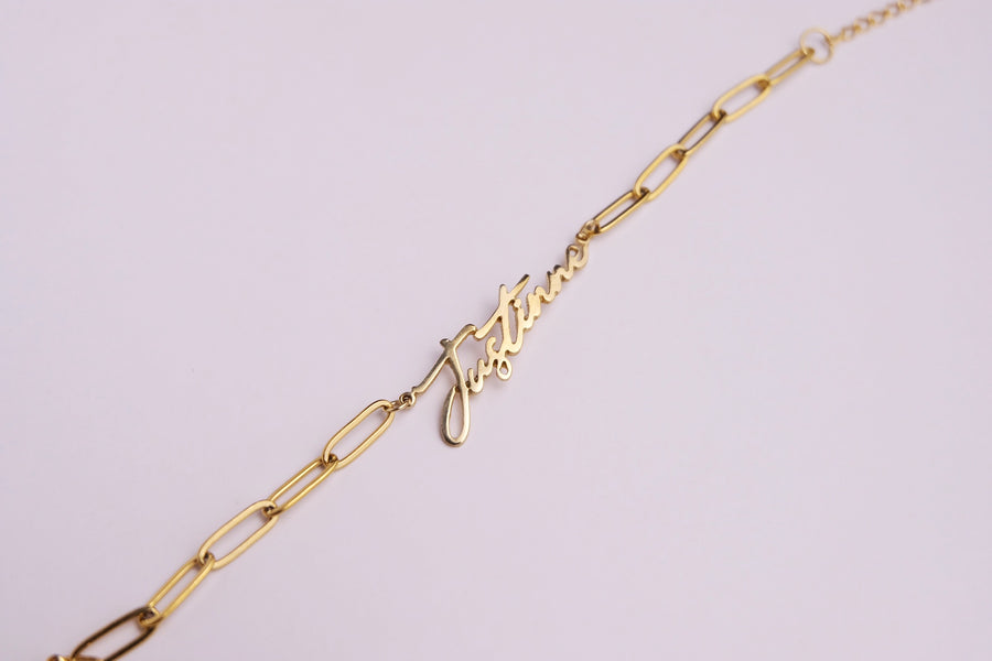 Paperclip Name Bracelet