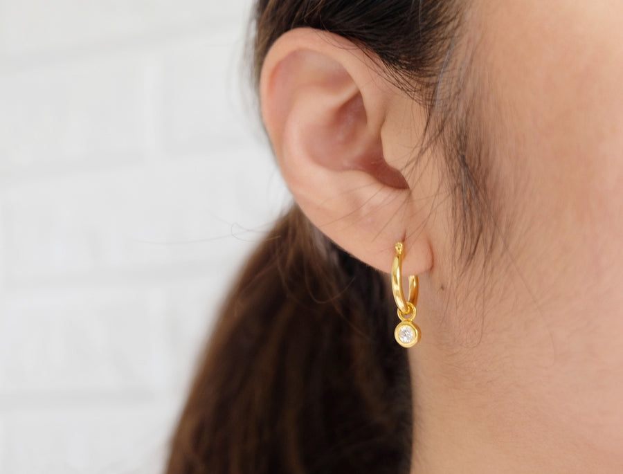 0.10 Natural Diamond Dangling Earrings