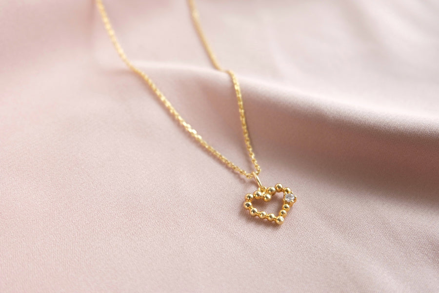 14 Karat Heart Bubble with Natural Diamond Pendant only