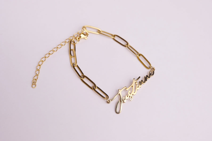 Paperclip Name Bracelet