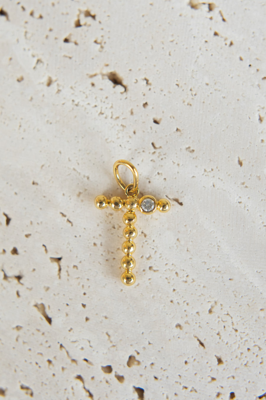 14 Karat Initial Bubble Pendant with Natural Diamond